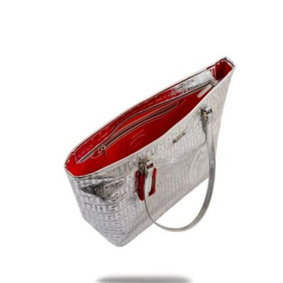 NEW- Sprayground Future Titan Metallic Silver Tote Limited Edition - Picture 3 of 14